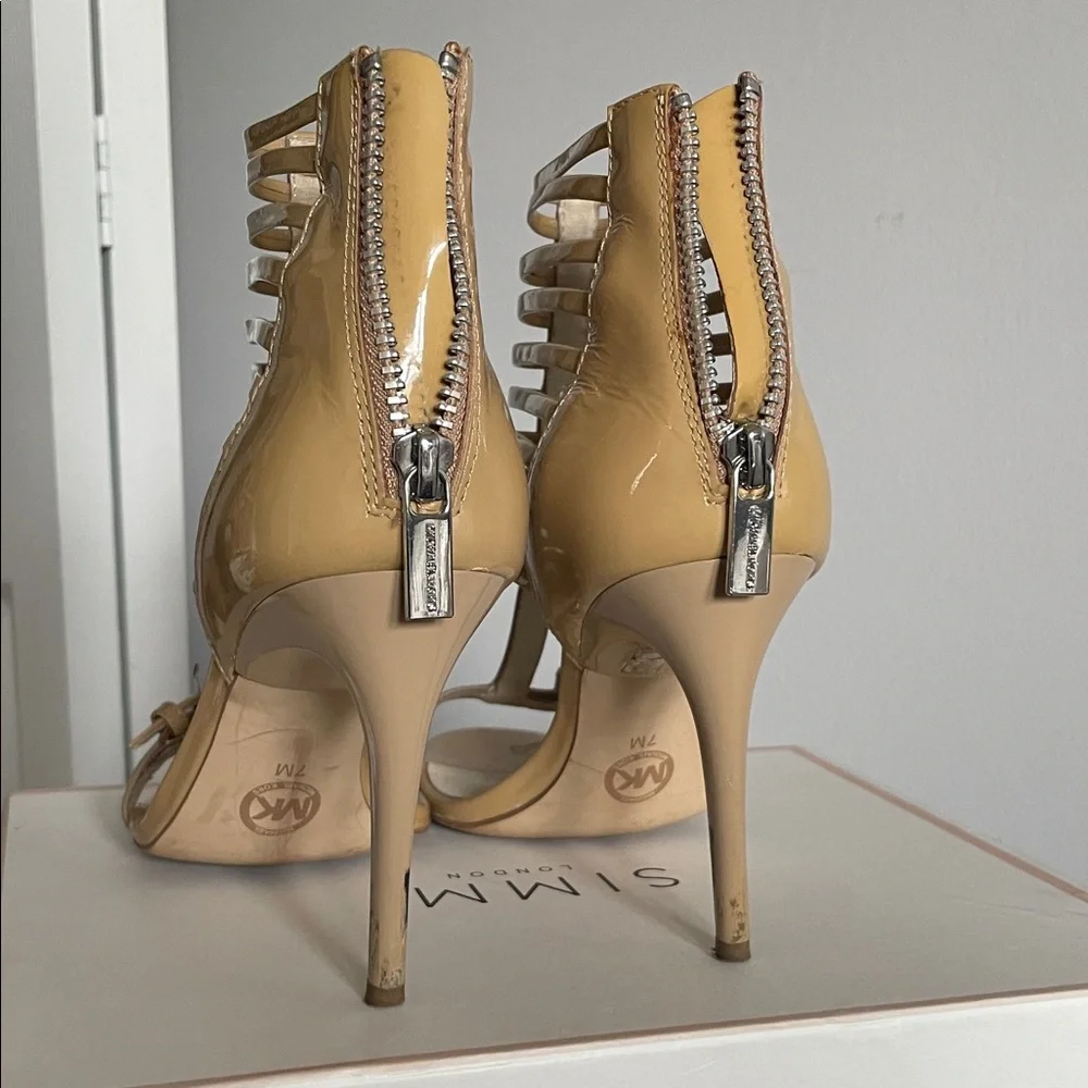 MK 7 Women’s Strappy High Heel Sandals in Beige - Fashion Heel